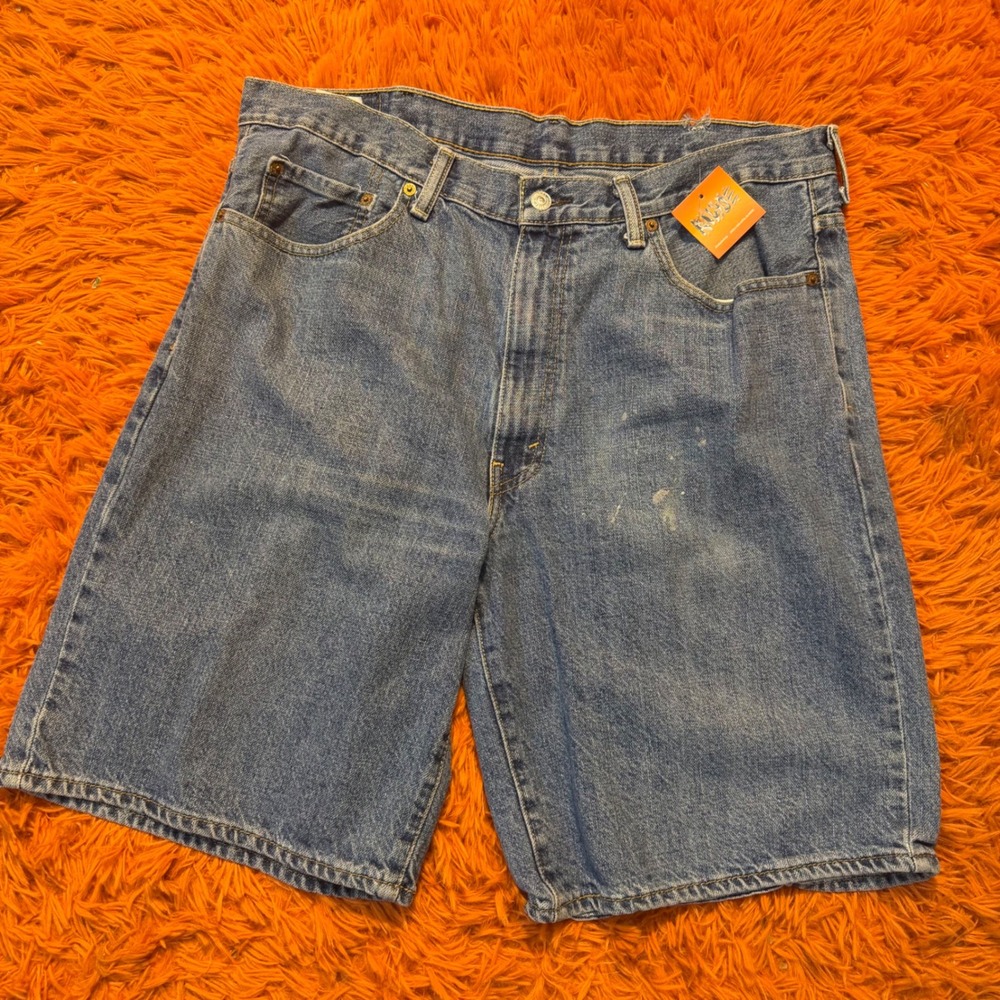 Levis 550 Relaxed Fit Denim Shorts Mens 38 Blue Medium Wash Cotton Jean Shorts